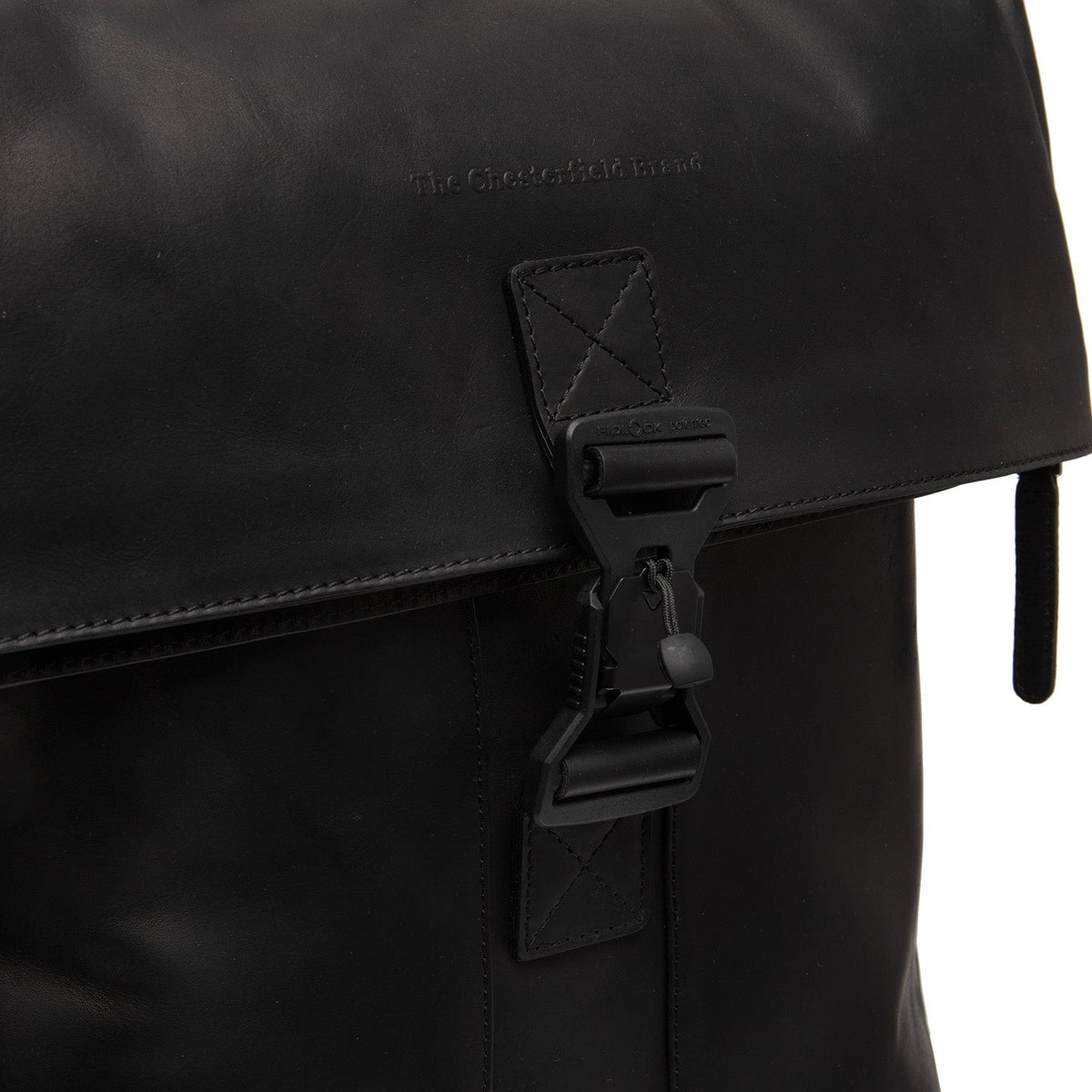 Solid Antique Brass Hardware &amp; Heavy-Duty Dual Zipper Detail on Savona Full-Grain Leather Laptop Backpack til Kvinder