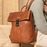 Savona Full-Grain Leather Laptop Backpack til Kvinder – alternate product view 2