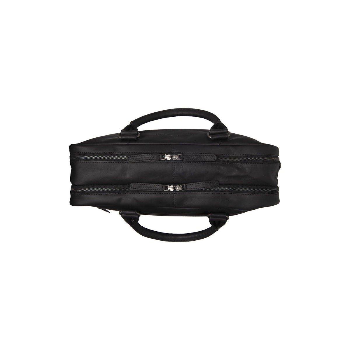 Solid Antique Brass Hardware &amp; Heavy-Duty Dual Zipper Detail on Boston Full-Grain Leather Laptop Bag til Mænd