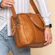 Boston Full-Grain Leather Laptop Bag til Mænd – alternate product view 2