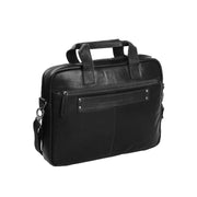 Solid Antique Brass Hardware &amp; Heavy-Duty Dual Zipper Detail on Calvi Full-Grain Leather Laptop Bag til Kvinder