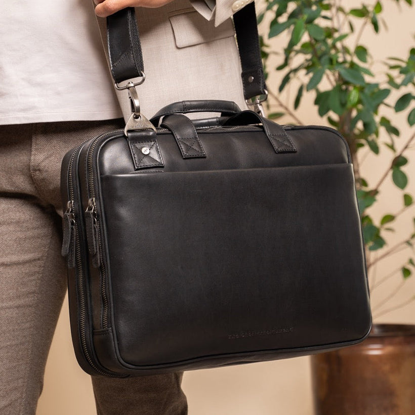 Iseo Full-Grain Leather Laptop Bag til Mænd