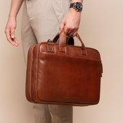 Iseo Full-Grain Leather Laptop Bag til Mænd – alternate product view 3