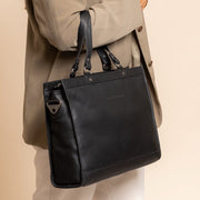 
Classic 100% Full-Grain leather Briefcase - Bagfra med forstærkede læderremme og syninger