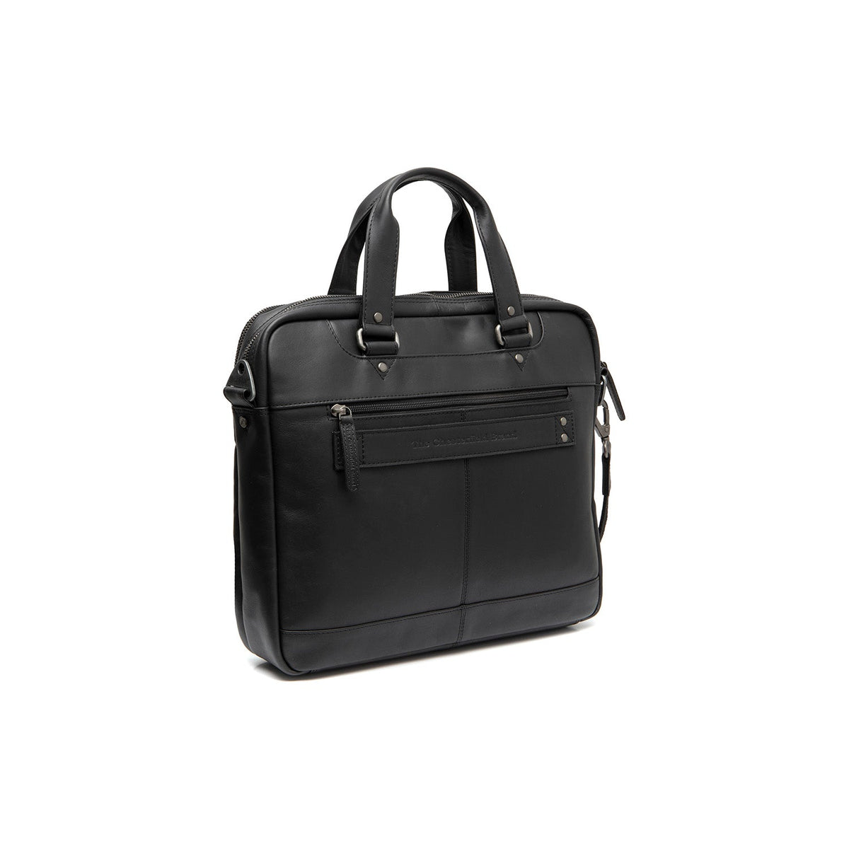Black Leather Laptop Bag Montara, detail view 7