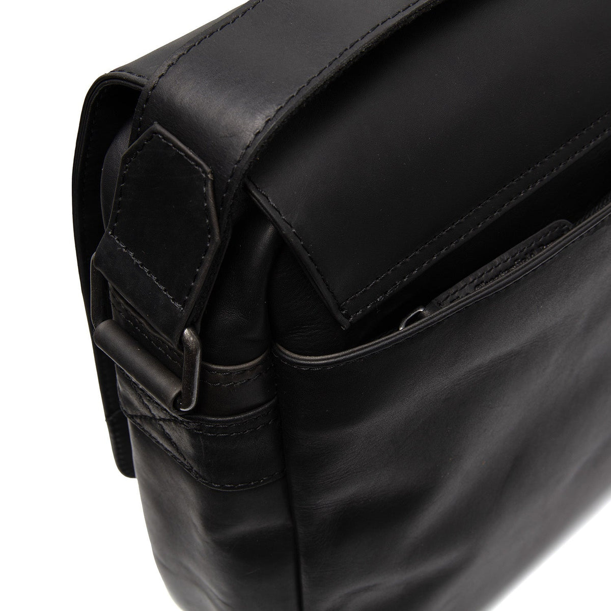Solid Antique Brass Hardware &amp; Heavy-Duty Dual Zipper Detail on Richard Full-Grain Leather Laptop Bag til Mænd