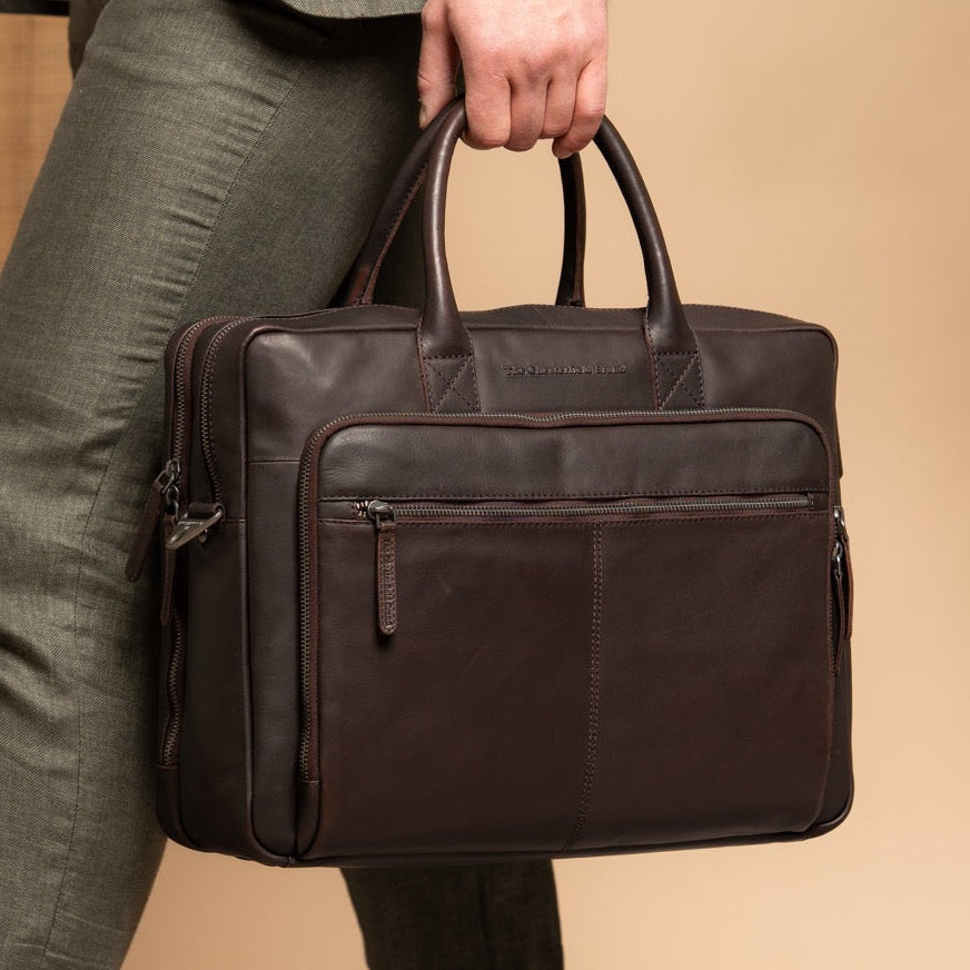Tacama Full-Grain Leather Laptop Bag til Kvinder – alternate product view 2