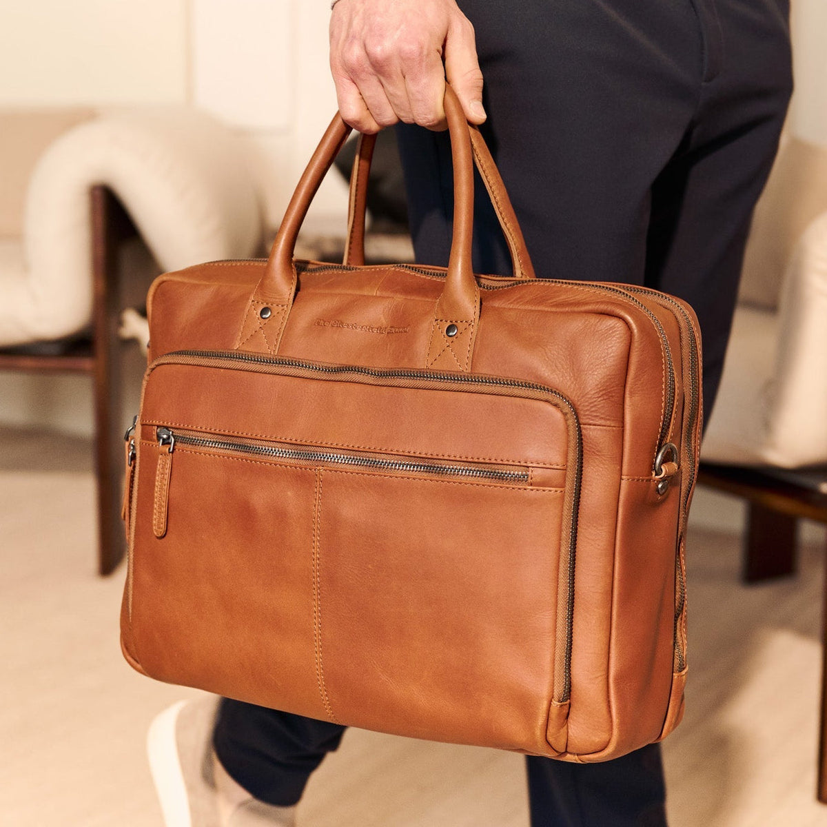 Tacama Full-Grain Leather Laptop Bag til Kvinder – alternate product view 2