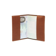 Cognac Leather Passport Case til Kvinder, detail view 3