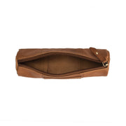 Cognac Leather Pencil Case Lea til Kvinder, detail view 1