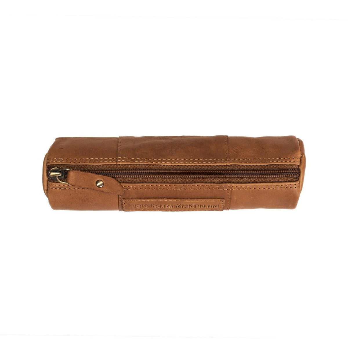 Cognac Leather Pencil Case Lea til Kvinder, detail view 4