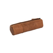Cognac Leather Pencil Case Lea til Kvinder, detail view 5