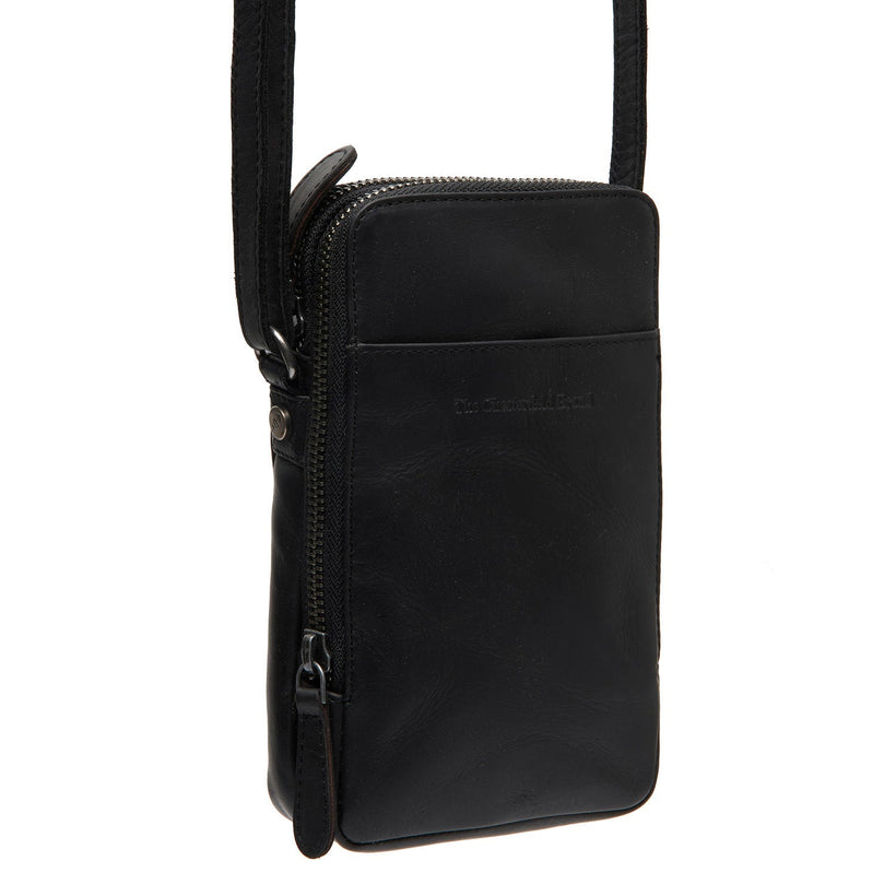 Alesund Full-Grain Leather Phone Bag in Classic 100% Full-Grain Leather - Front Profile View & Tailored Silhouette | Buy Online