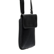 Langley Full-Grain Leather Phone Bag til Kvinder in Classic 100% Full-Grain Leather - Front Profile View &amp; Tailored Silhouette | Buy Online