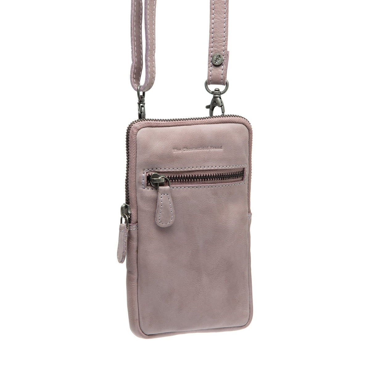 Salta Full-Grain Leather Phone Bag til Kvinder in Classic 100% Full-Grain Leather - Front Profile View &amp; Tailored Silhouette | Buy Online