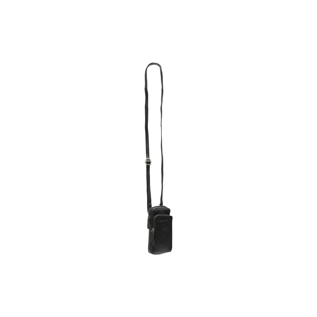 Nærbillede of Classic Collar & Heavy-Duty Zipper Hardware on Valdes Full-Grain Leather Phone Bag