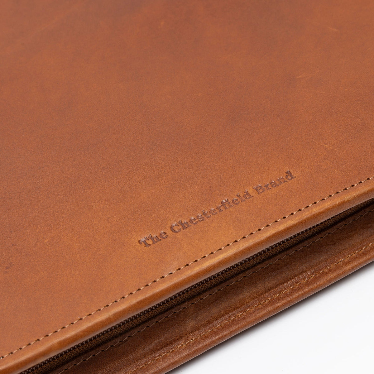 Cognac Leather Portfolio Moreton til Kvinder, detail view 3