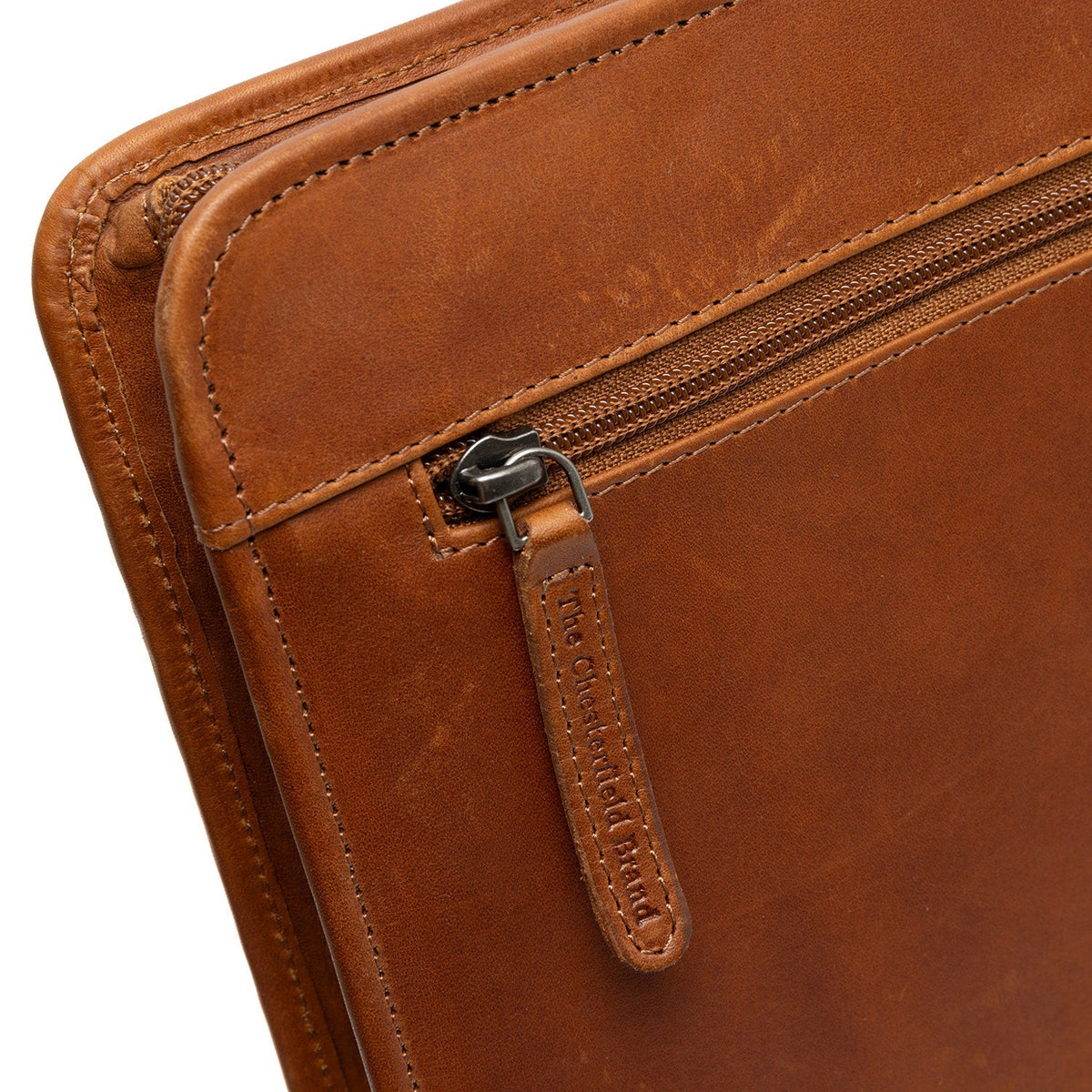Cognac Leather Portfolio Moreton til Kvinder, detail view 4