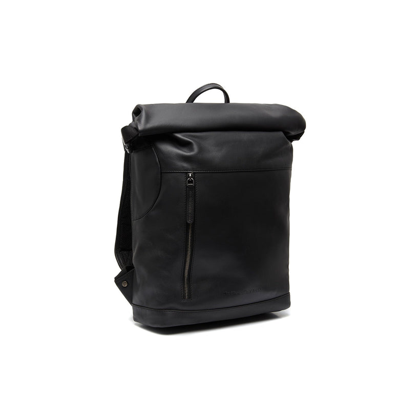 Mazara Full-Grain Leather Roll-top Backpack in Classic 100% Full-Grain Leather - Full Exterior Front Profile View | Buy Online