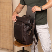 Remo Full-Grain Leather Roll-top Backpack til Kvinder – alternate product view 3