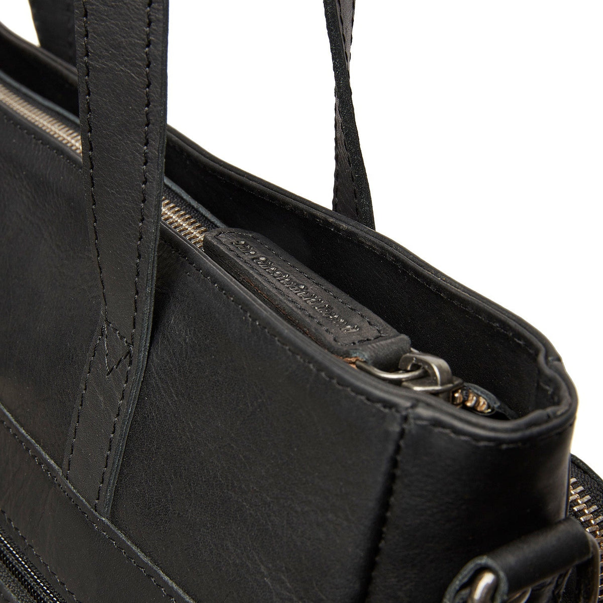 Alicante Full-Grain Leather Shopper til Kvinder - Structured Side Profile Showing Gusset Depth &amp; Expansion Capacity
