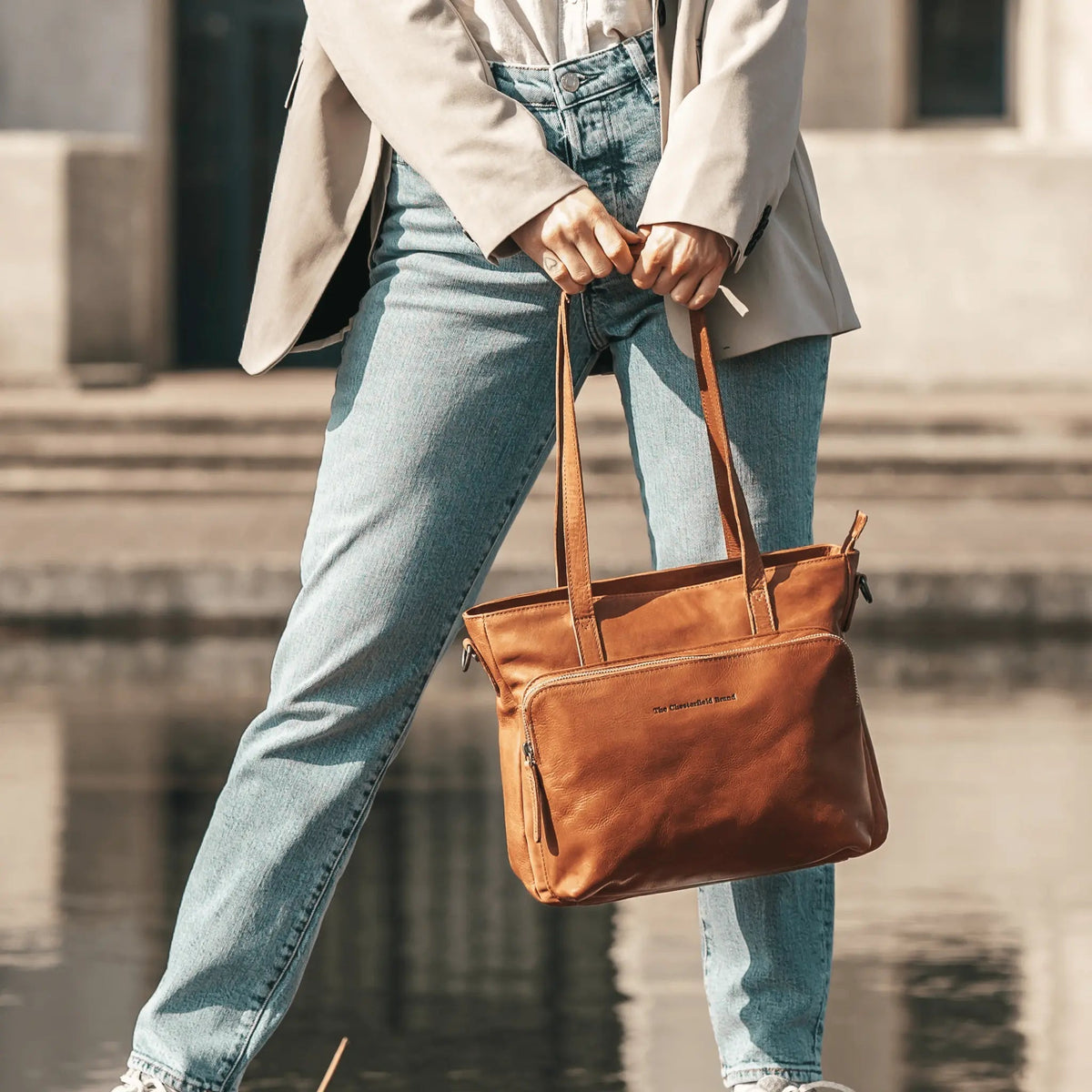 Alicante Full-Grain Leather Shopper til Kvinder – alternate product view 2