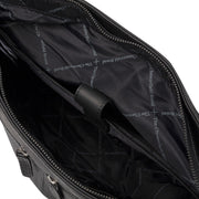 Rome Full-Grain Leather Shopper til Kvinder - Structured Side Profile Showing Gusset Depth &amp; Expansion Capacity