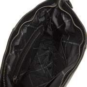 Solid Antique Brass Hardware &amp; Heavy-Duty Dual Zipper Detail on Amelia Full-Grain Leather Shoulder Bag til Kvinder