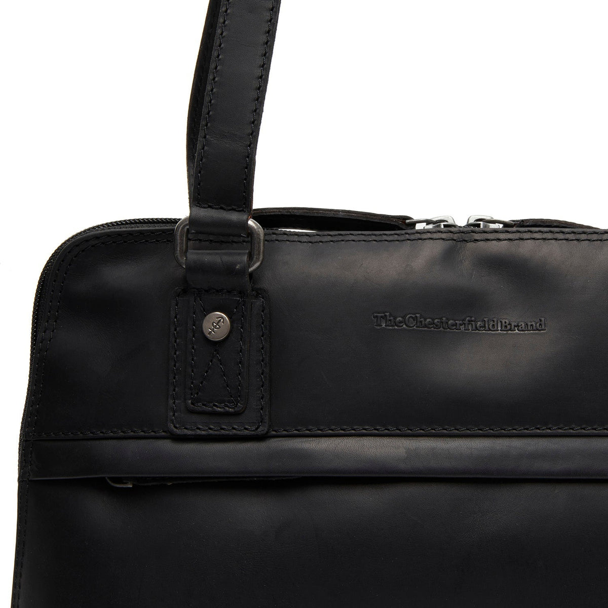 
Classic 100% Full-Grain leather Bag - Bagfra med forstærkede læderremme og syninger