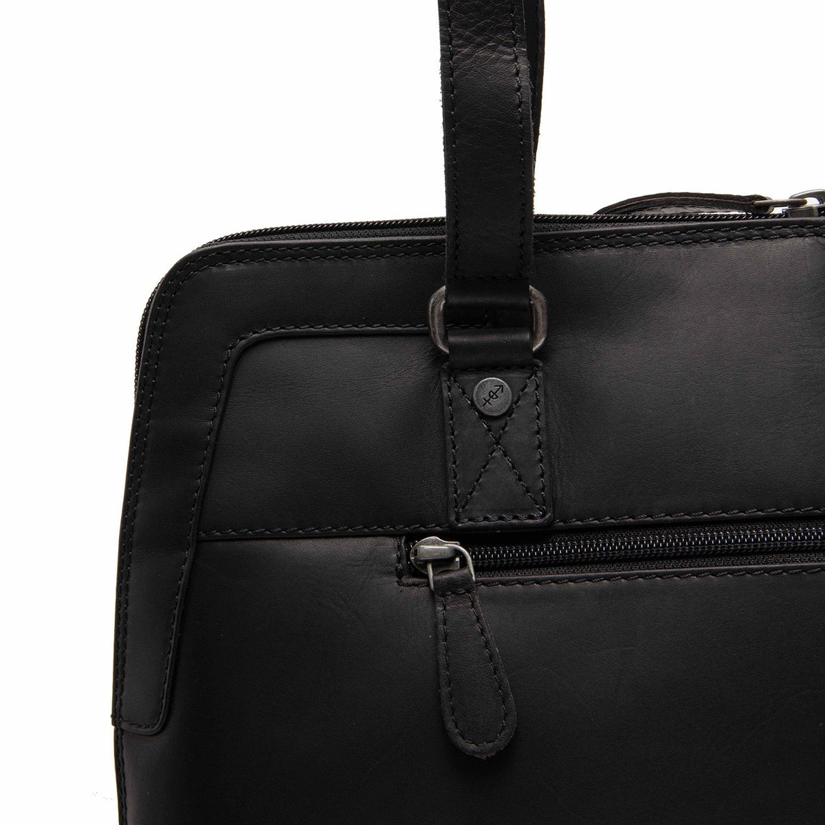 Elvar Full-Grain Leather Shoulder Bag til Kvinder - Structured Side Profile Showing Gusset Depth &amp; Expansion Capacity