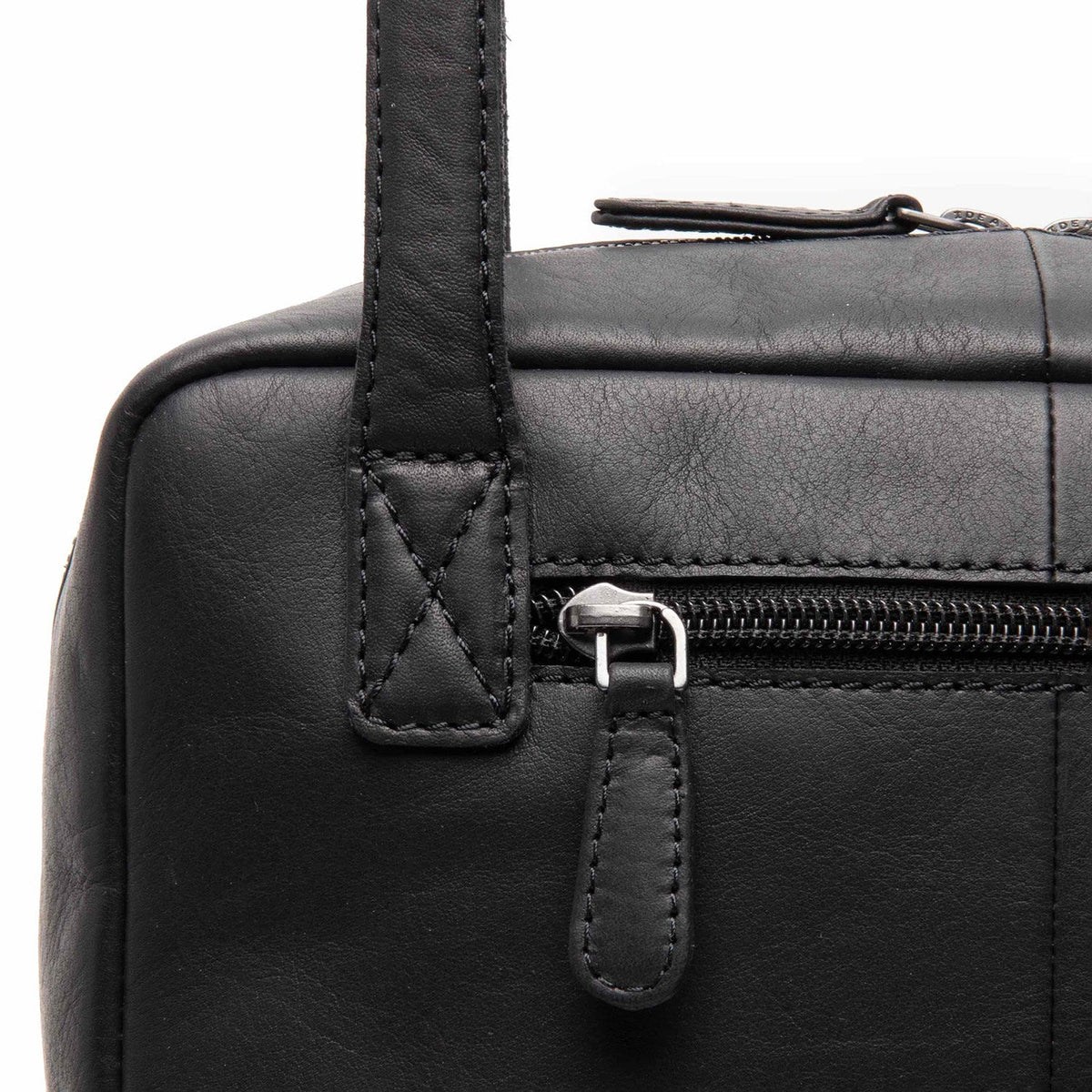 Fenno Full-Grain Leather Shoulder Bag til Kvinder - Structured Side Profile Showing Gusset Depth &amp; Expansion Capacity