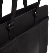 Fidenza Full-Grain Leather Shoulder Bag til Kvinder - Structured Side Profile Showing Gusset Depth &amp; Expansion Capacity