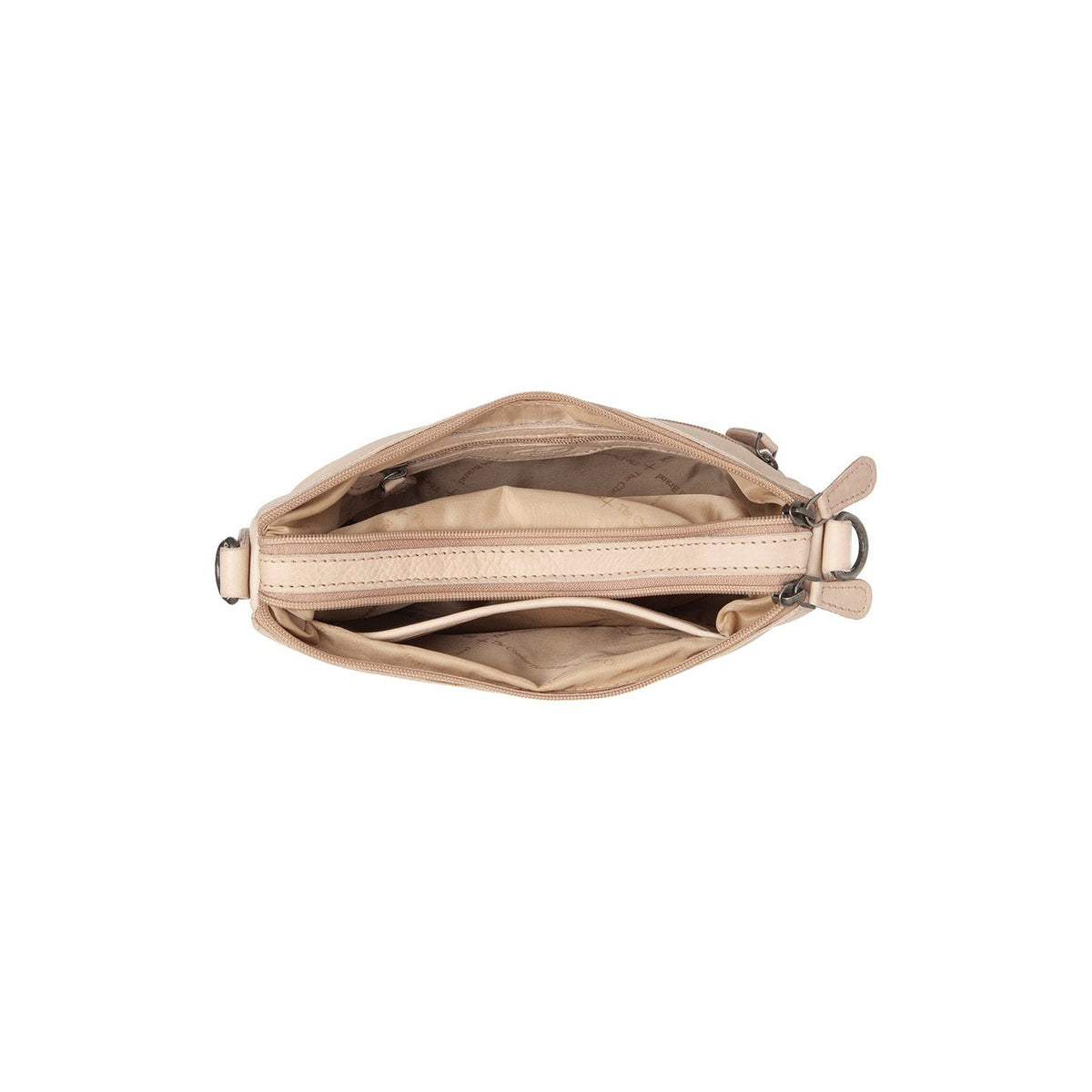 Solid Antique Brass Hardware &amp; Heavy-Duty Dual Zipper Detail on Irving Full-Grain Leather Shoulder Bag til Kvinder