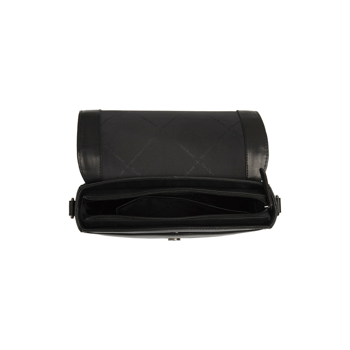 Solid Antique Brass Hardware &amp; Heavy-Duty Dual Zipper Detail on Lizzola Full-Grain Leather Shoulder Bag til Kvinder