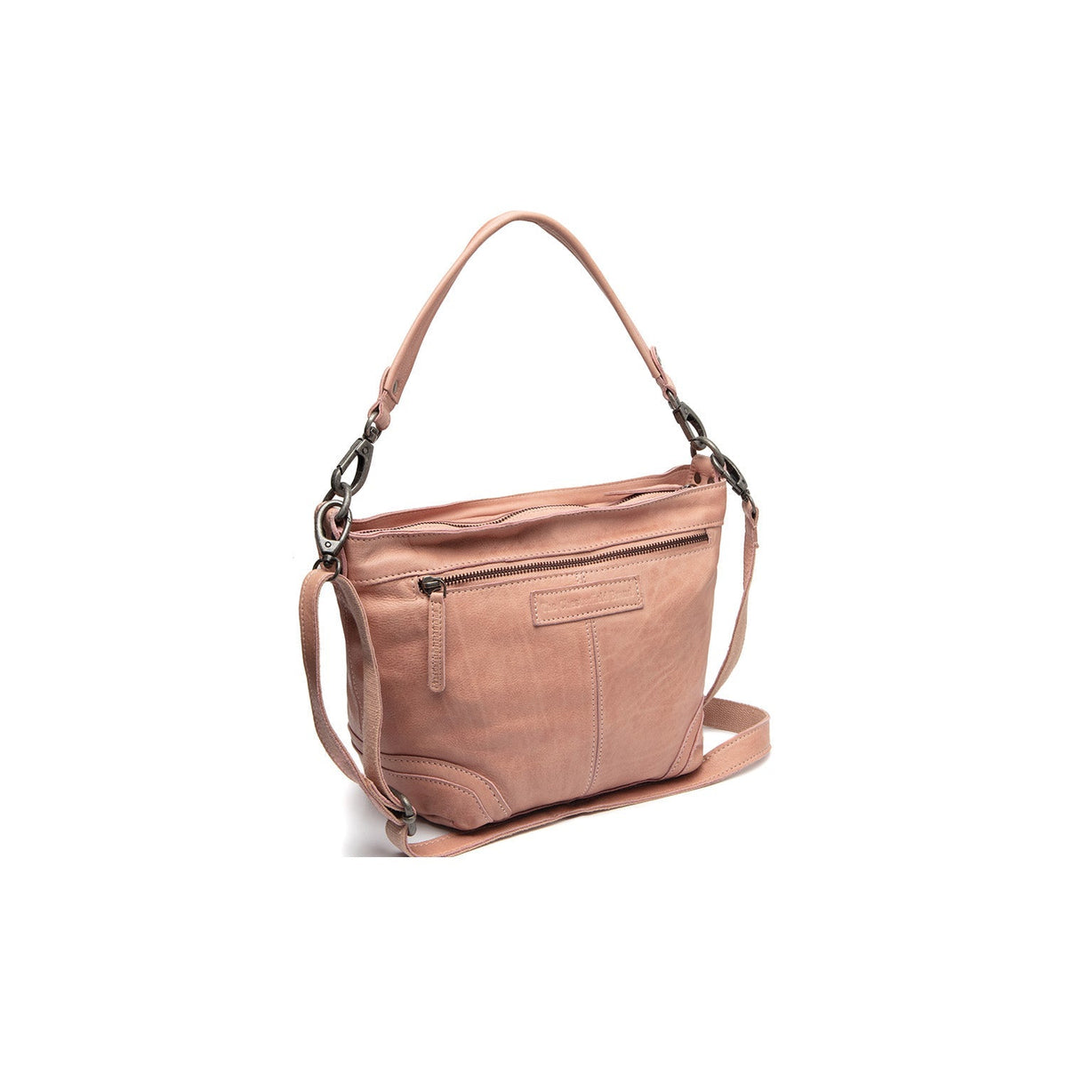 Lucy Full-Grain Leather Shoulder Bag til Kvinder in Classic 100% Full-Grain Leather - Full Exterior Front Profile View | Buy Online