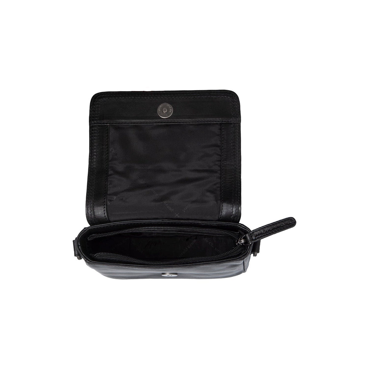 Solid Antique Brass Hardware &amp; Heavy-Duty Dual Zipper Detail on Marcella Full-Grain Leather Shoulder Bag til Kvinder