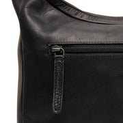 Olvia Full-Grain Leather Shoulder Bag til Kvinder - Structured Side Profile Showing Gusset Depth &amp; Expansion Capacity