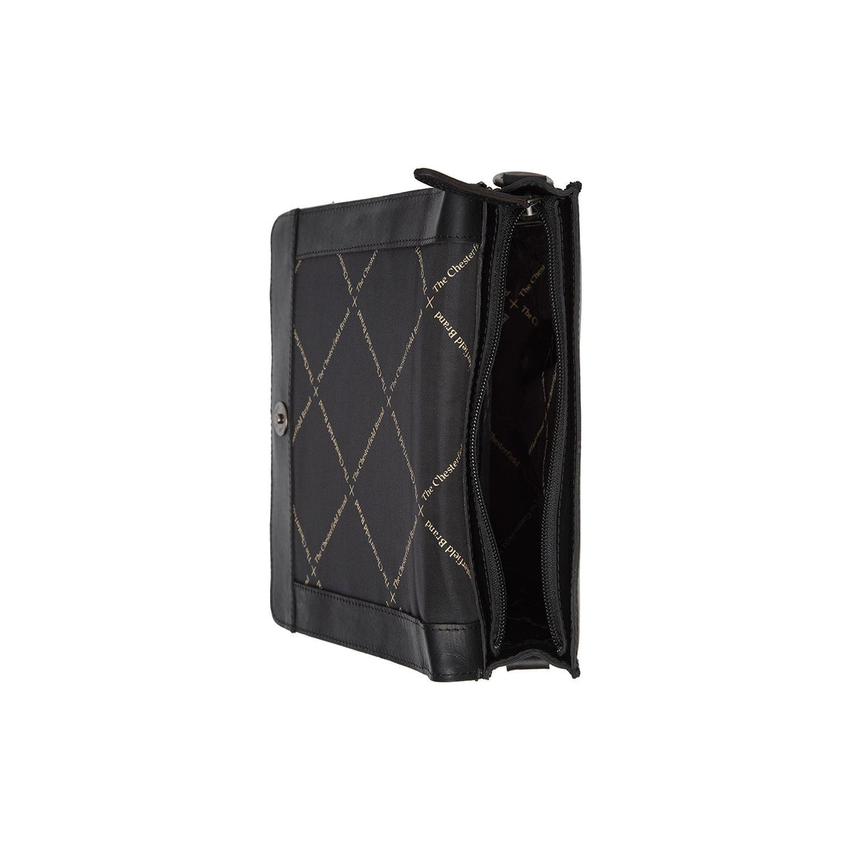 Osuna Full-Grain Leather Shoulder Bag til Kvinder - Structured Side Profile Showing Gusset Depth &amp; Expansion Capacity
