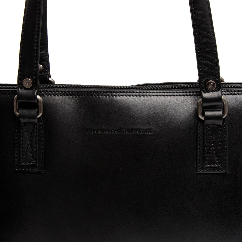 Classic 100% Full-Grain leather Bag - Rear Perspective Showing Reinforced Leather Straps & Stitching