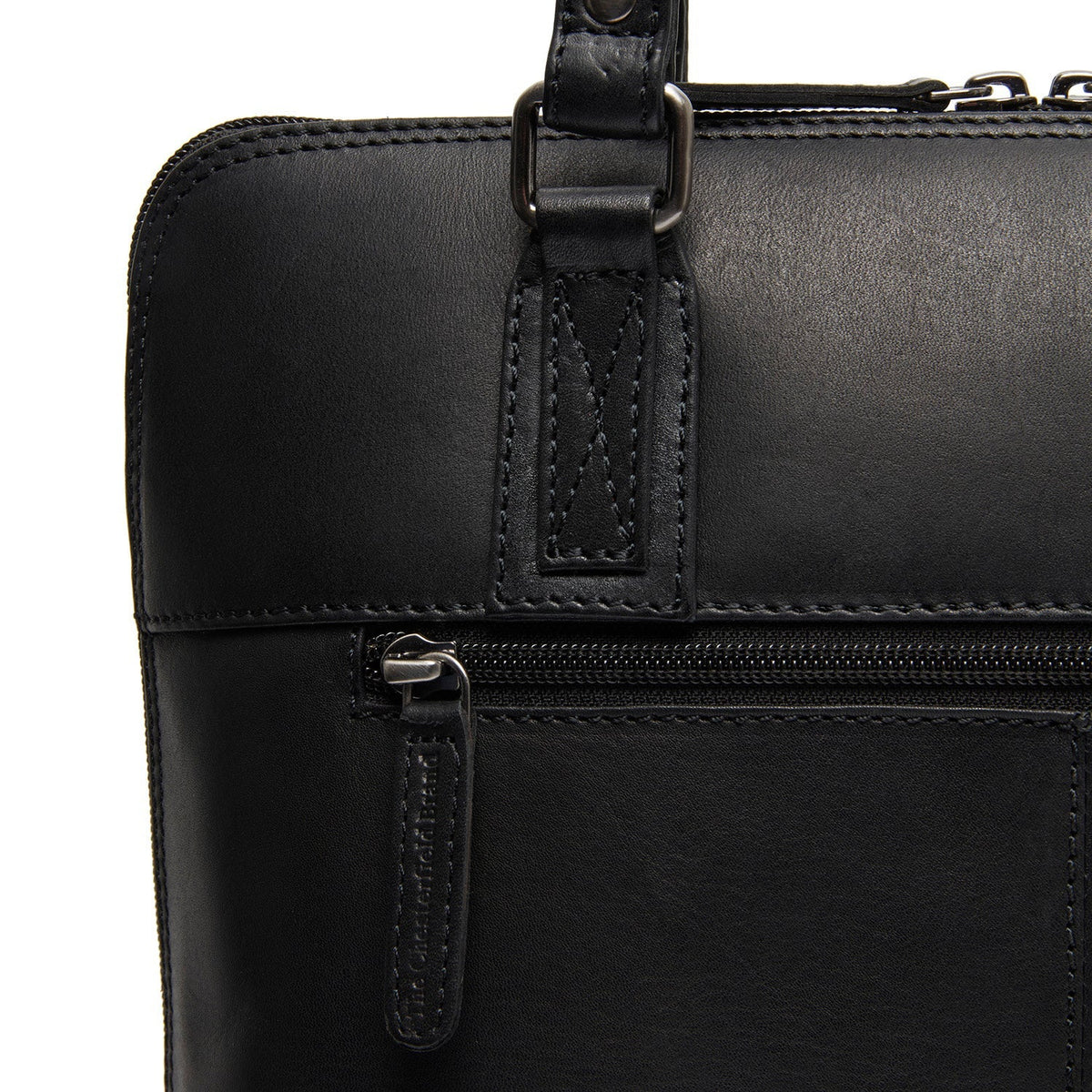 Viamonte Full-Grain Leather Shoulder Bag til Kvinder - Structured Side Profile Showing Gusset Depth &amp; Expansion Capacity