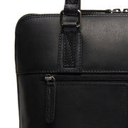 Viamonte Full-Grain Leather Shoulder Bag til Kvinder - Structured Side Profile Showing Gusset Depth &amp; Expansion Capacity