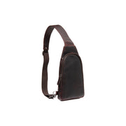 Brown Leather Sling Bag Bowey til Kvinder, front view