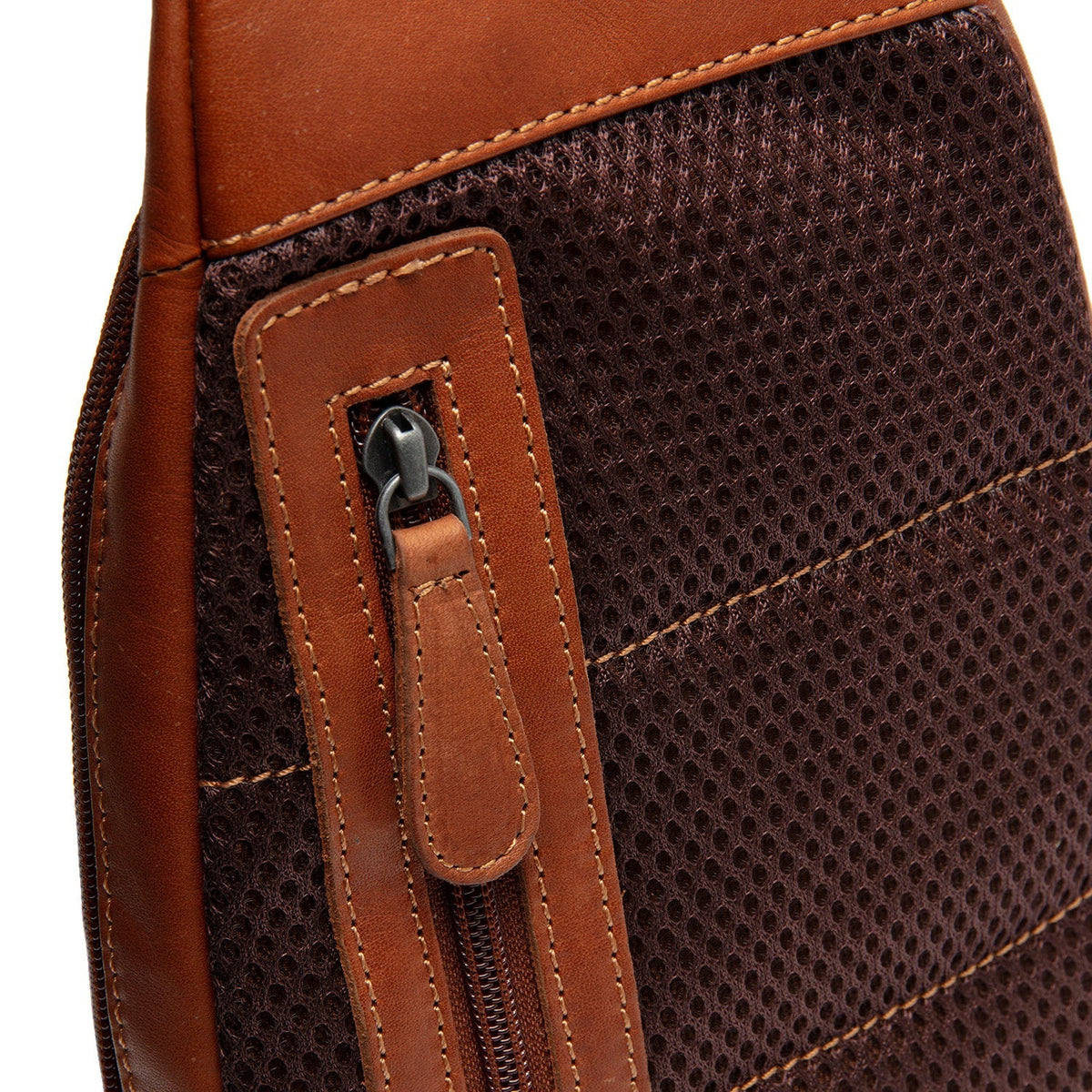 Cognac Leather Sling Bag Bowey til Kvinder, detail view 5