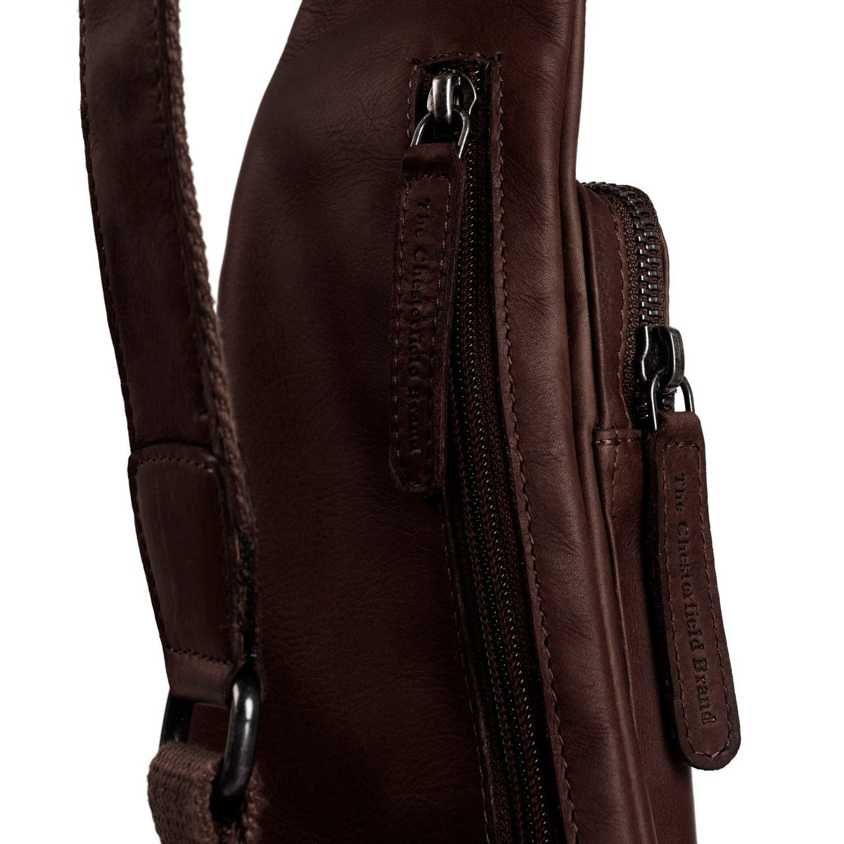 Brown Leather Sling Bag Logan til Kvinder, detail view 1