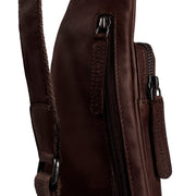 Brown Leather Sling Bag Logan til Kvinder, detail view 1