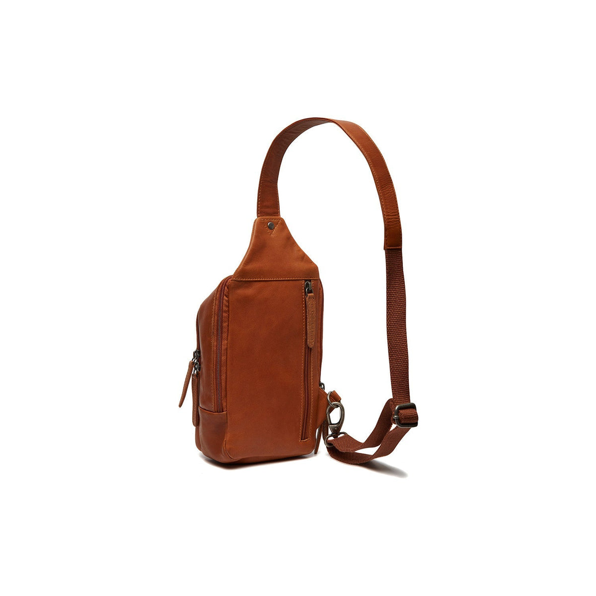 Cognac Leather Sling Bag Riga til Kvinder, detail view 5