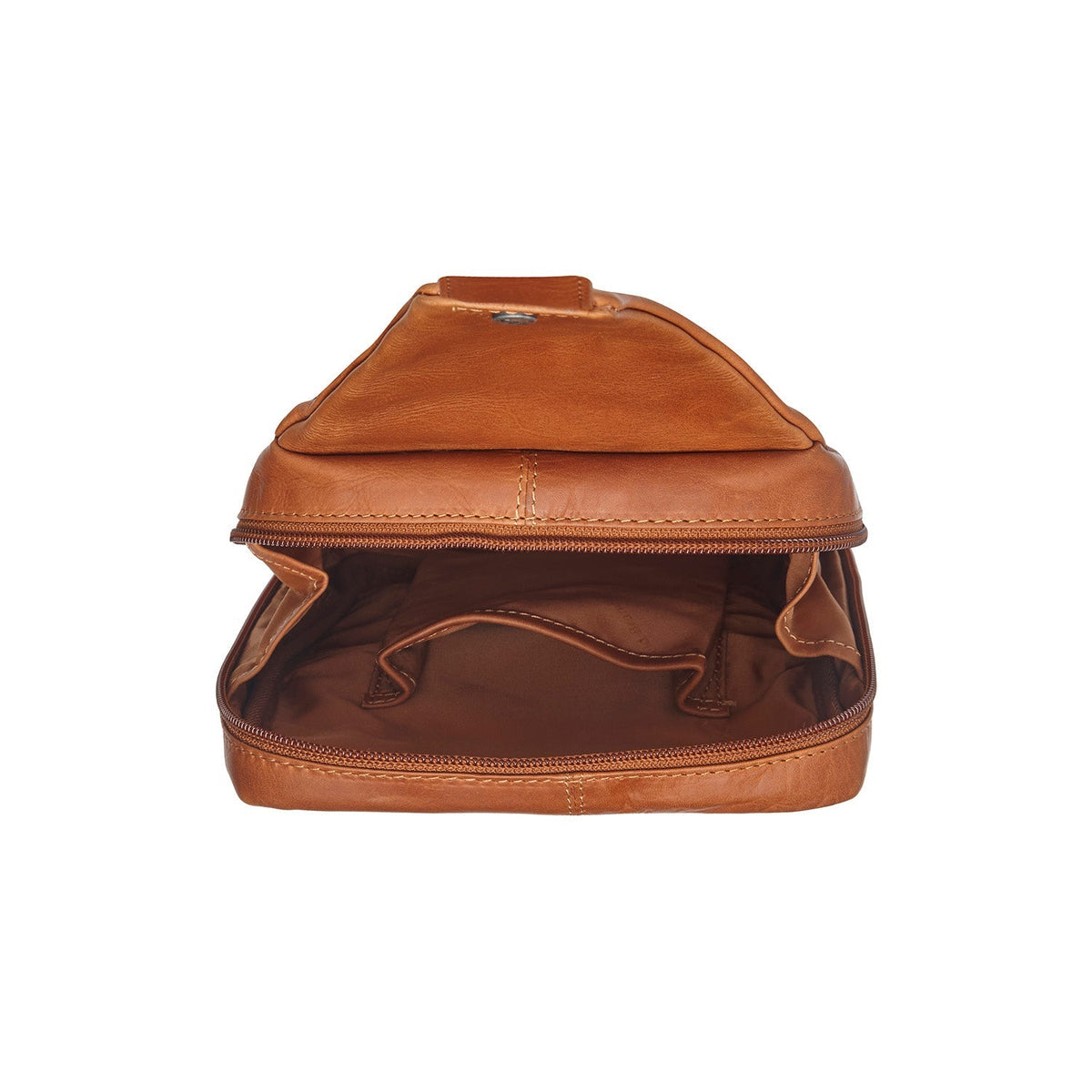 Cognac Leather Sling Bag Turelle til Kvinder, detail view 4
