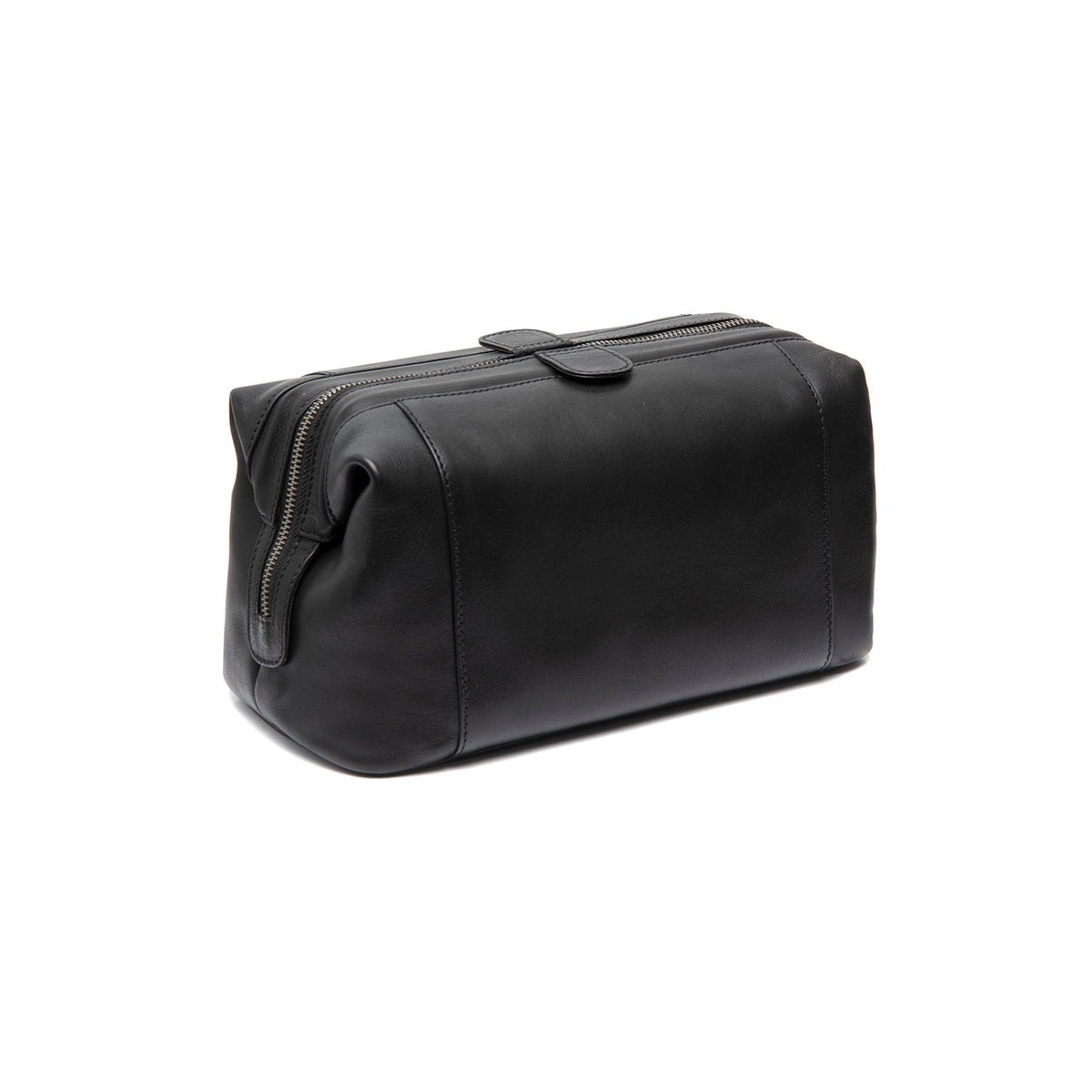 Tailored Rib Cuffs &amp; Hem Craftsmanship Construction Detail on Biassa Full-Grain Leather Toiletry Bag til Kvinder
