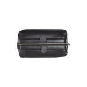 Biassa Full-Grain Leather Toiletry Bag til Kvinder - Lateral Side Profile View Showing Sleeve Cut &amp; Athletic Taper Fit