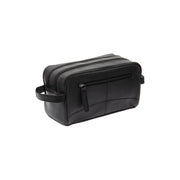 Styled Fit Perspective of Stacey Full-Grain Leather Toiletry Bag til Kvinder on Model - Natural Daylight Drape